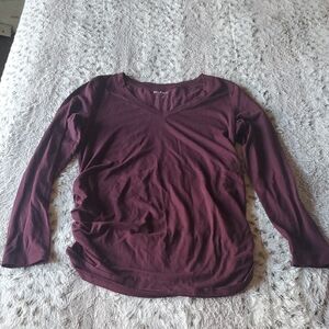 Old Navy Maroon Fitted Long Sleeve Blouse Maternity